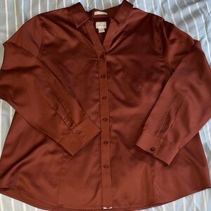 Chico's Deep Rust Button-Down Blouse